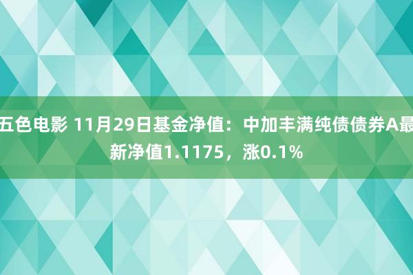 五色电影 11月29日基金净值：中加丰满纯债债券A最新净值1.1175，涨0.1%