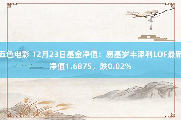五色电影 12月23日基金净值：易基岁丰添利LOF最新净值1.6875，跌0.02%