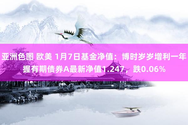 亚洲色图 欧美 1月7日基金净值：博时岁岁增利一年握有期债券A最新净值1.247，跌0.06%