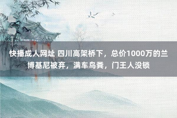 快播成人网址 四川高架桥下，总价1000万的兰博基尼被弃，满车鸟粪，门王人没锁