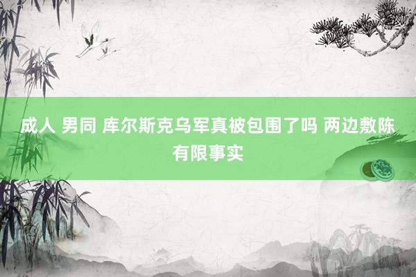 成人 男同 库尔斯克乌军真被包围了吗 两边敷陈有限事实