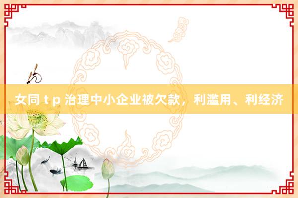 女同 t p 治理中小企业被欠款，利滥用、利经济
