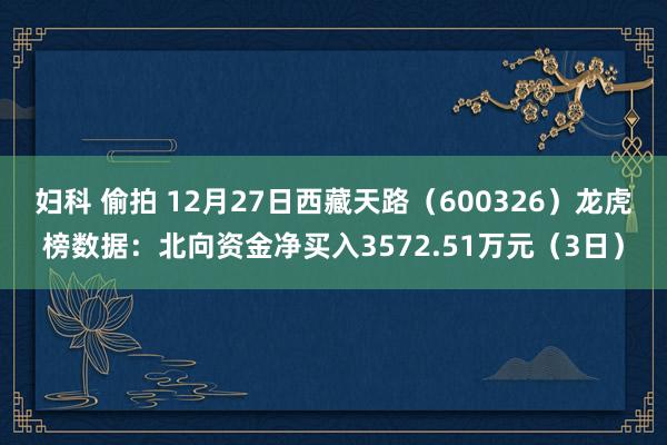 妇科 偷拍 12月27日西藏天路（600326）龙虎榜数据：北向资金净买入3572.51万元（3日）