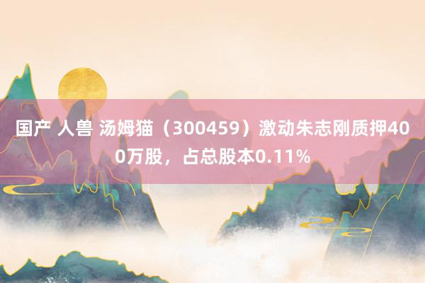 国产 人兽 汤姆猫（300459）激动朱志刚质押400万股，占总股本0.11%