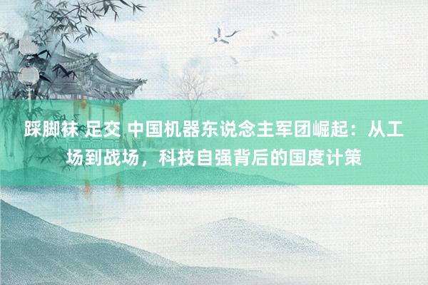 踩脚袜 足交 中国机器东说念主军团崛起：从工场到战场，科技自强背后的国度计策