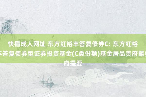 快播成人网址 东方红裕丰答复债券C: 东方红裕丰答复债券型证券投资基金(C类份额)基金居品贵府撮要