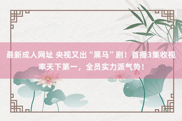 最新成人网址 央视又出“黑马”剧！首播3集收视率天下第一，全员实力派气势！