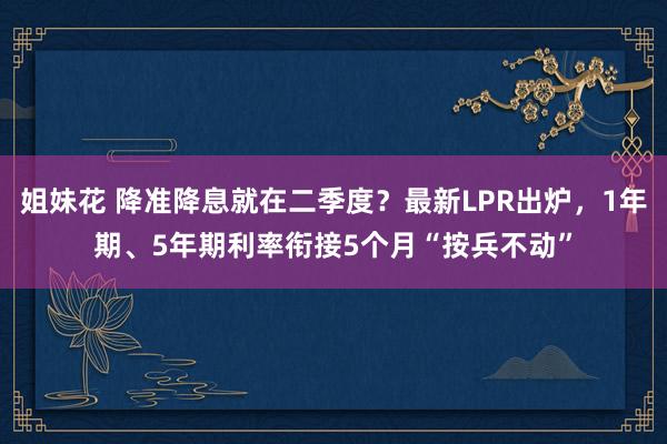 姐妹花 降准降息就在二季度？最新LPR出炉，1年期、5年期利率衔接5个月“按兵不动”
