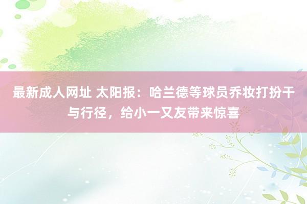 最新成人网址 太阳报：哈兰德等球员乔妆打扮干与行径，给小一又友带来惊喜