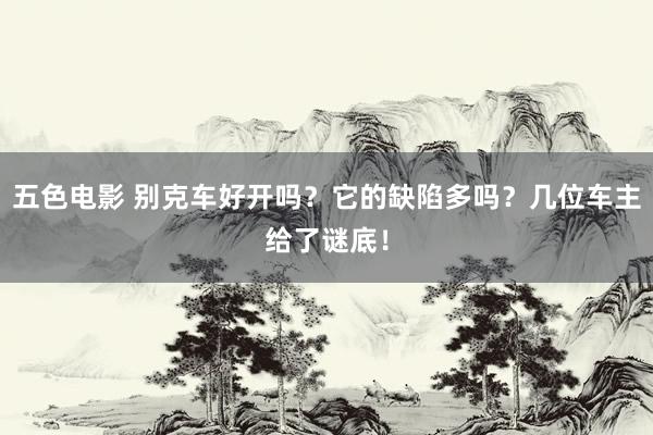 五色电影 别克车好开吗？它的缺陷多吗？几位车主给了谜底！