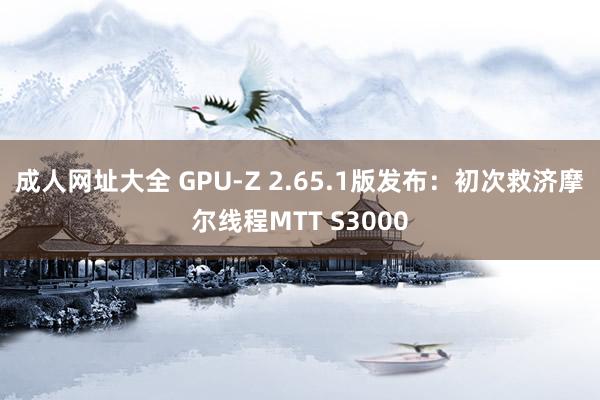 成人网址大全 GPU-Z 2.65.1版发布：初次救济摩尔线程MTT S3000