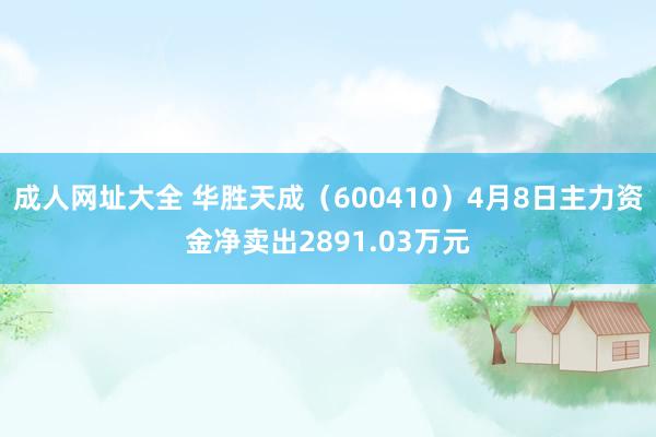成人网址大全 华胜天成（600410）4月8日主力资金净卖出2891.03万元