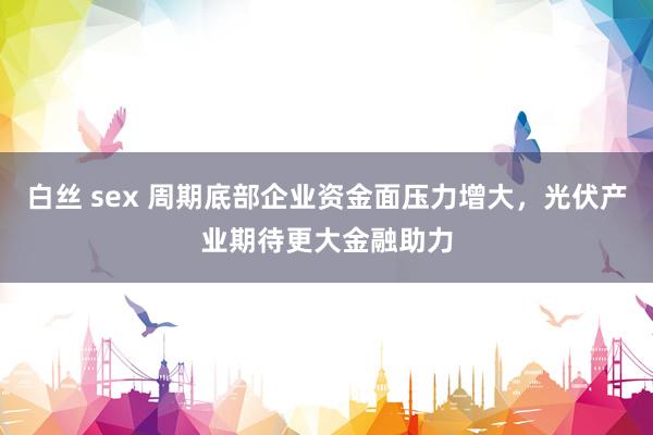 白丝 sex 周期底部企业资金面压力增大，光伏产业期待更大金融助力